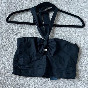 NWT Abercrombie & Fitch Black Halter Crop Top size small